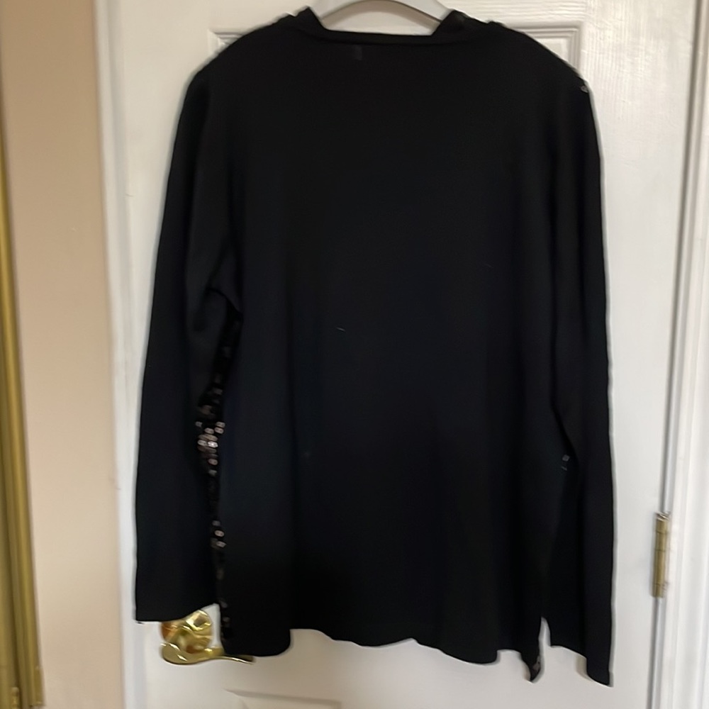 QUACKER Factory SET sequin cardigan and shell set. NWT L Black - Picture 2 of 11